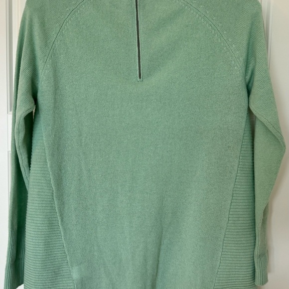 Halogen 100% cashmere lightweight sweater size XS mint green Back‎ Zip - Picture 2 of 9